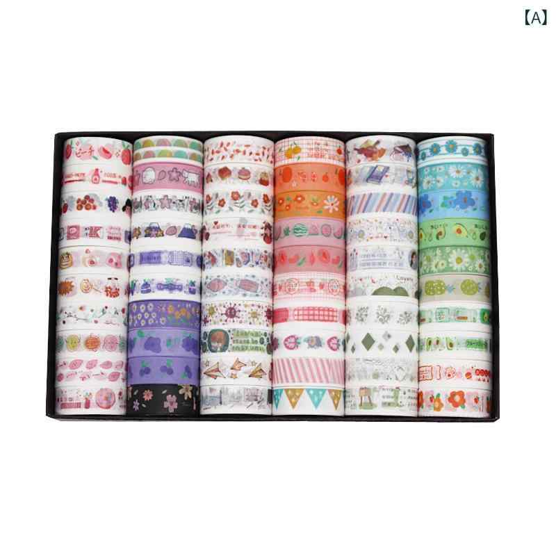 マスキングテープ かわいい レディース 手帳素材セット 和紙テープ おしゃれ 韓国風 デコレーション ラッピング スクラップブッキング ギフト プレゼント