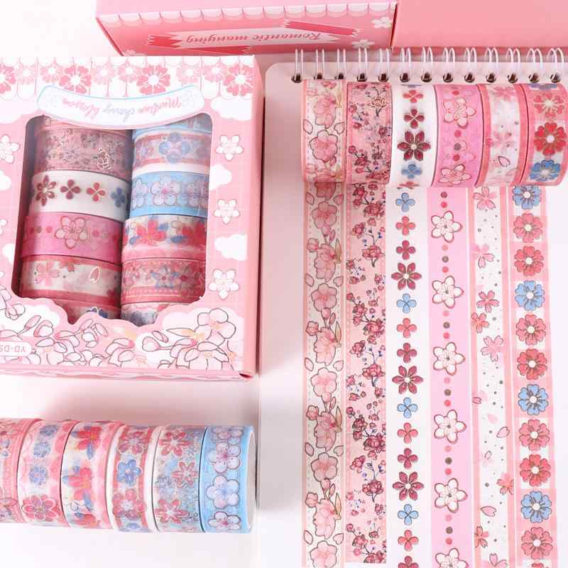 テープ 和紙テープ 手帳 デコレーション ギフト 花柄 淡いピンク 桜柄 マスキングテープ ラッピング コレクション アレンジ スクラップブッキング DIY