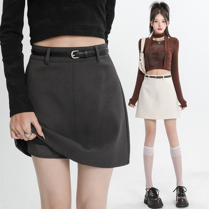 スカート レディース 春夏 Aラインスカート ミニスカート ハイウエスト 切り替え レザー風 膝上丈 無地..