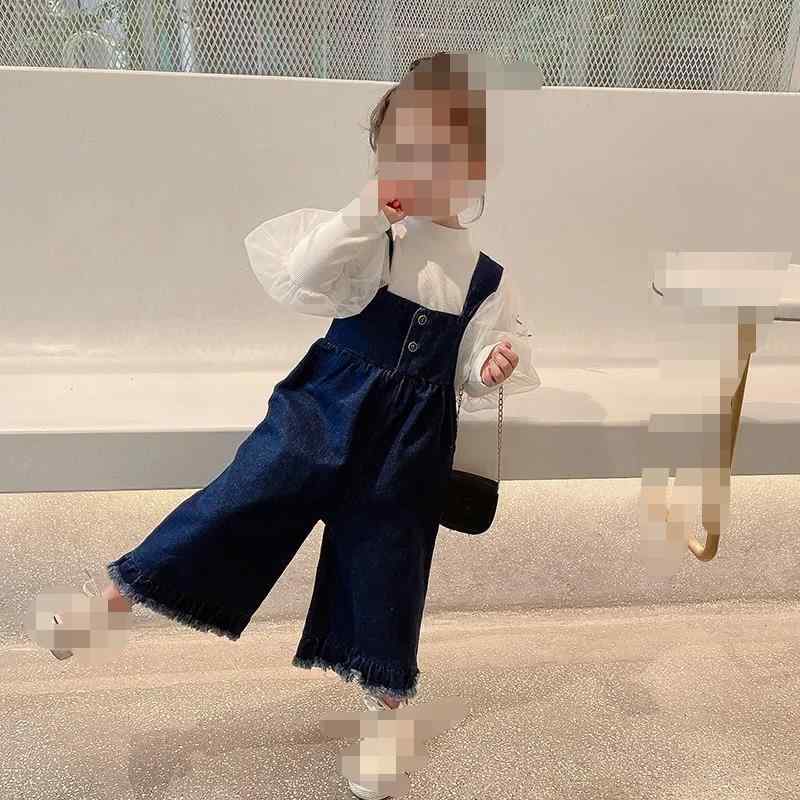 子供服 女の子 デニム サロペット パンツ 春秋 ワイドレッグ パンツ 80cm 90cm 100cm 110cm 120cm 130c..