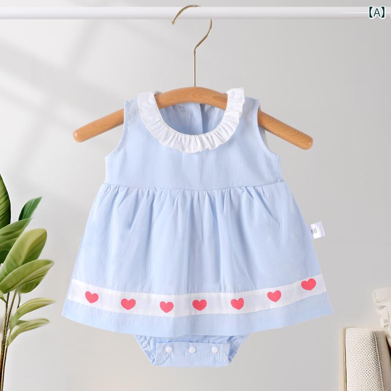 ベビー服 女の子 ワンピース 夏 かわいい 新生児 夏服 ノースリーブ コットン 薄手 チュニック ブルマ..