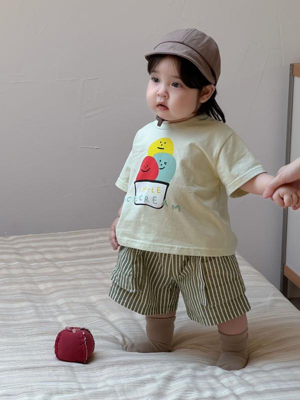 子供服 Tシャツ 短袖 かわいい 夏 薄手 上下 2点セット 女児 乳幼児 ベビー 綿100% 通園 普段着