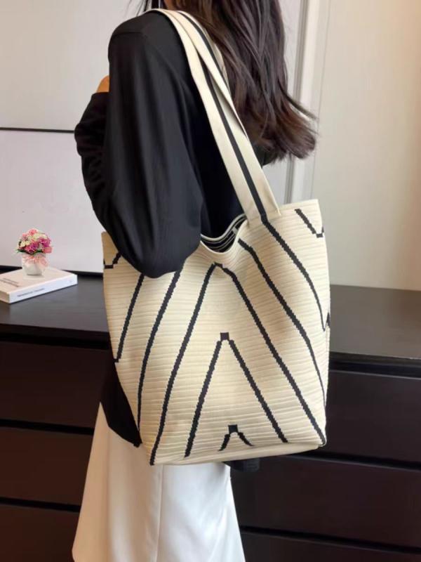 トートバッグ レディース 大容量 編み込み 水桶型 鞄 通勤 通学 マザーズバッグ 普段使い ポリエステル..