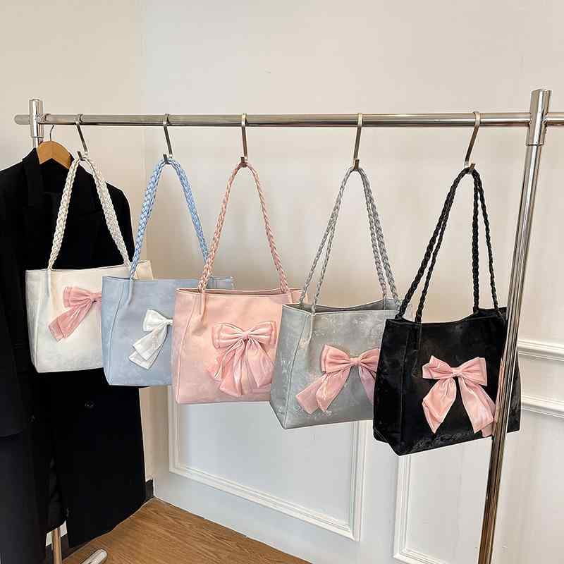 トートバッグ レディース 大容量 蝶結び ハンドバッグ 高級感 バイカラー 肩掛け 鞄 通勤 普段使い ブ..