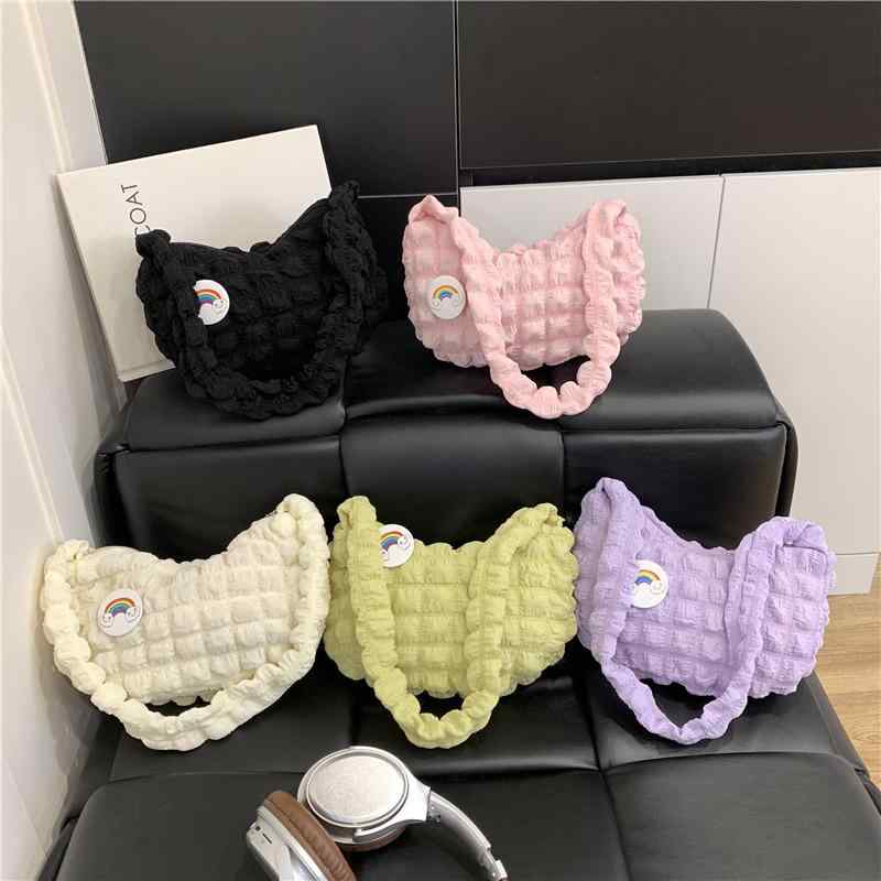 バッグ レディース クラウドバッグ ポリエステル 褶皺 かわいい 手提げ 鞄 ショルダーバッグ ガーリー ..