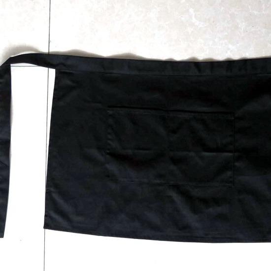 エプロン 男女兼用 厚手 ワークエプロン ポリエステル綿 無地 ショート丈 ロング丈 ソムリエエプロン カフェエプロン 汚れ防止 撥水 清潔 紺色 白 黒 赤 グレー(x2)