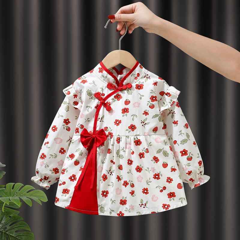 子供用エプロン 幼児 スモック 防水 防汚 食事用エプロン 女の子 幼稚園 小花柄 コットン