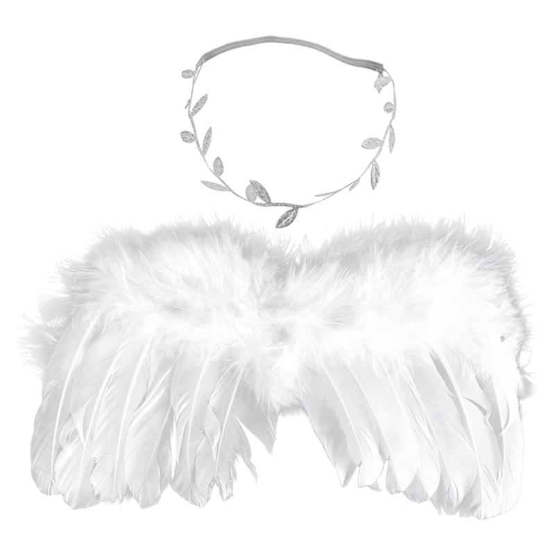 [LIKENNY] 天使の羽 ハーフバースデー ベビー ニューボーン 可愛い エンジェル 衣装 寝相アート ヘアバ..