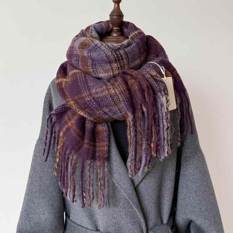 マフラー レディース 秋冬 厚手 大判 ストール ショール 暖かい 防寒 無地 ピンク系 赤色 韓国風 ファ..