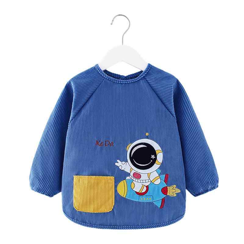ベビー キッズ 罩衣 エプロン 防水 防汚 コーデュロイ 秋冬 男の子 女の子 幼稚園 保育園 食事 遊び 絵画
