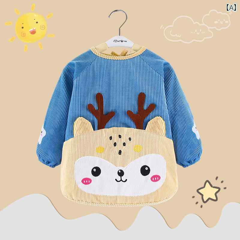 子供用エプロン ベビー お食事エプロン 防水 撥水 スタイ よだれかけ 幼稚園 保育園 長袖 汚れ防止 立..