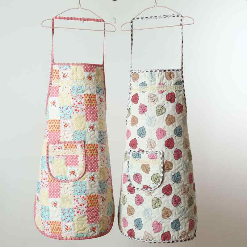 エプロン レディース メンズ 全綿 家庭用 料理用 汚れ防止 ノースリーブ ガーデニング 田園風 花柄 牡..