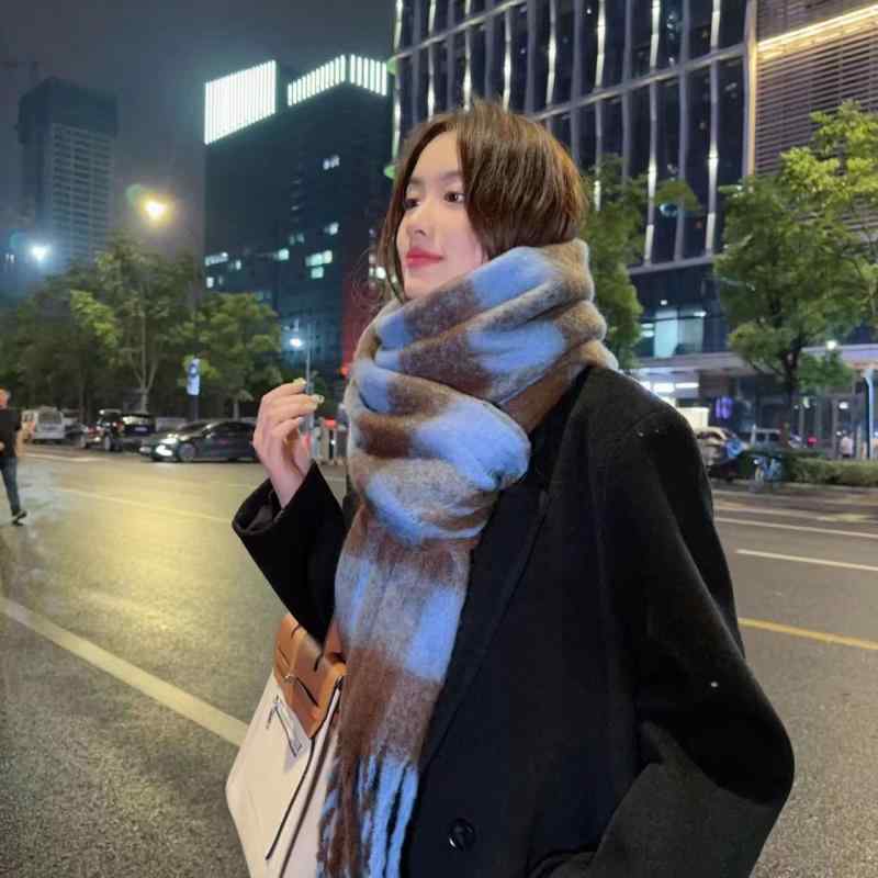 マフラー ストール 秋冬 学生 レディース 格子柄 高級感 韓国風 ペア ショール 長い ネックウォーマー ..