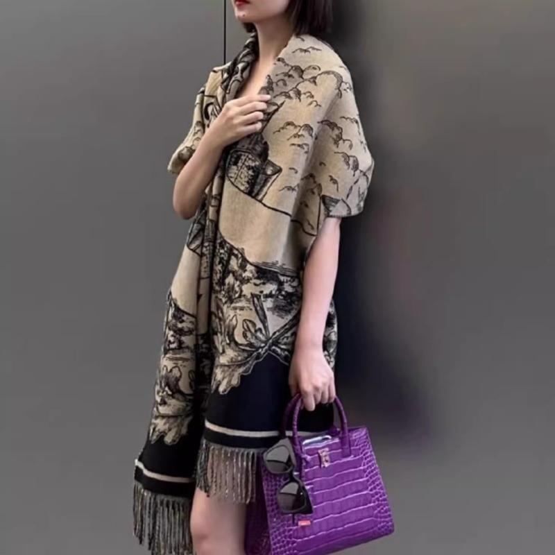 ストール レディース 春夏 秋冬 リバーシブル あったか 防寒 旅行 ショール ひざ掛け ケープ 薄手 軽い やわらかい 上品 きれいめ カジ..