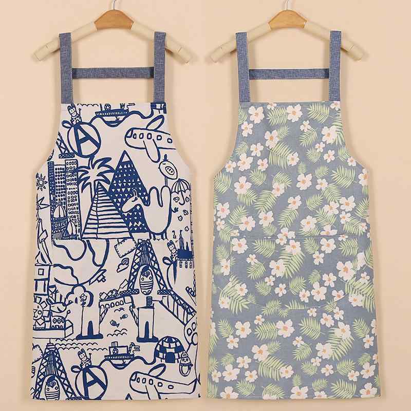 エプロン 男女兼用 背当て付き 防汚 撥水 綿布 調理 料理 飲食店 制服 ユニフォーム 格子柄 ストライプ..