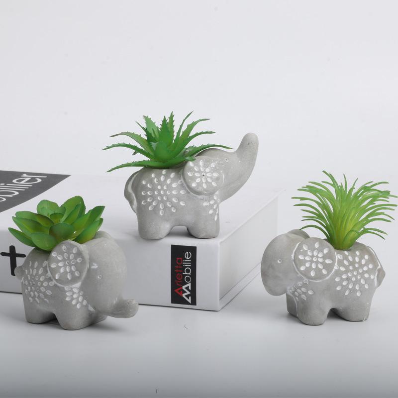 盆栽 レディース 大象 猫头鹰 多肉植物 セメント 仏像 庭 庭園 ガーデン 玄関 リビング デスク 置き物 インテリア