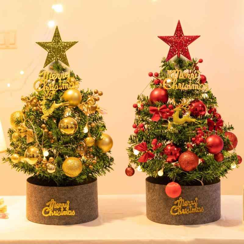 クリスマスツリー 小型 60cm 豪華 オーナメントセット 発光 店舗 飾り 卓上 DIY