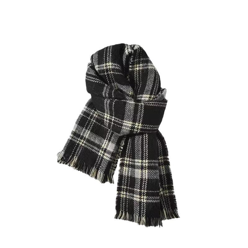 マフラー 男性用 秋冬 チェック柄 カップル あったか 防寒 ショール ストール 襟巻き 190cm×65cm ポリ..