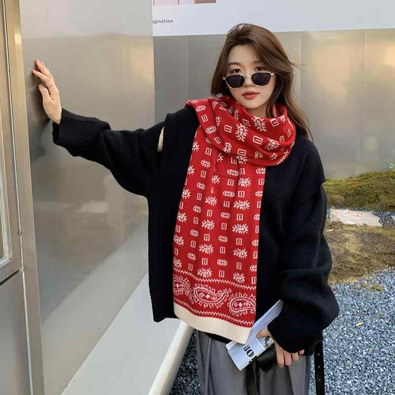 マフラー レディース 秋冬 厚手 韓国風 かわいい クリスマスツリー 学生 防寒 あったか カシミヤ ショ..