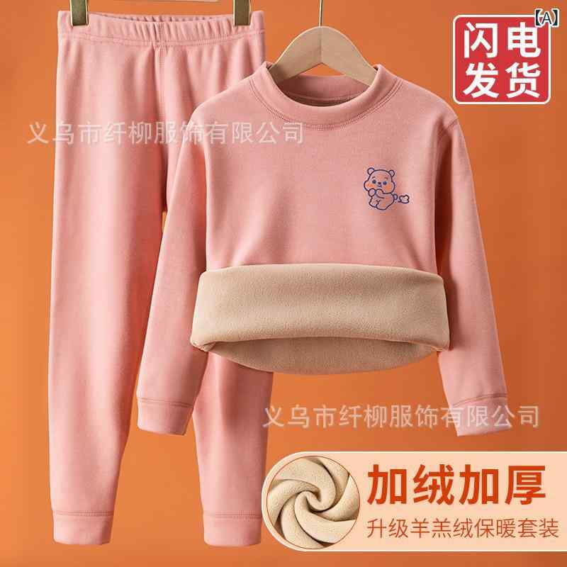 子供用インナー 上下セット キッズ 男女兼用 中大童 加厚 裏起毛 ハイネック 秋 冬 浅ピンク 浅ブルー 浅緑 浅紫 浅グレー 肌色 ポリエステル100 110cm 120cm 130cm 140cm 150cm 160cm 170cm 暖かい かわい