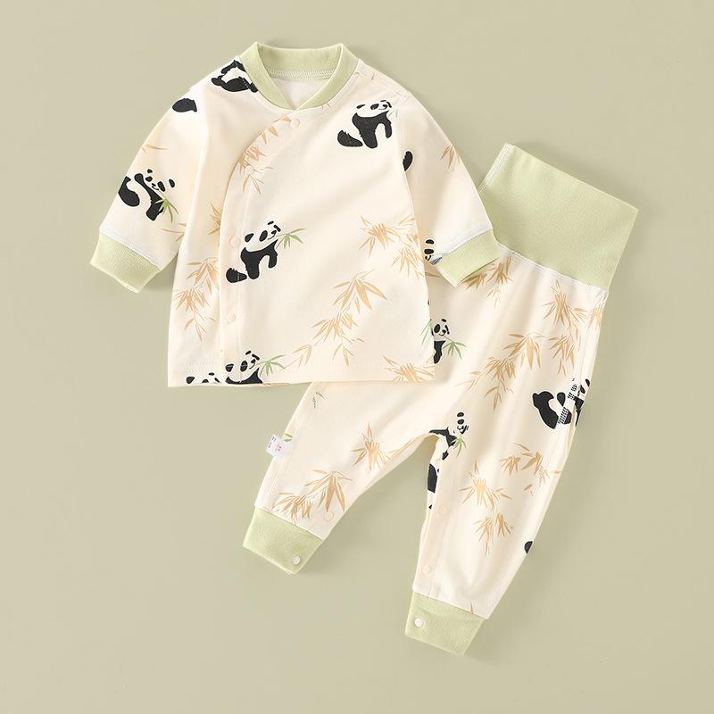 ベビー服 子供用 肌着 セットアップ 春秋 長袖 コットン100% 新生児 乳幼児 寝巻き パジャマ Vネック 66cm 73cm 80cm 90cm 100cm 吸湿性 通気性 斜めボタン