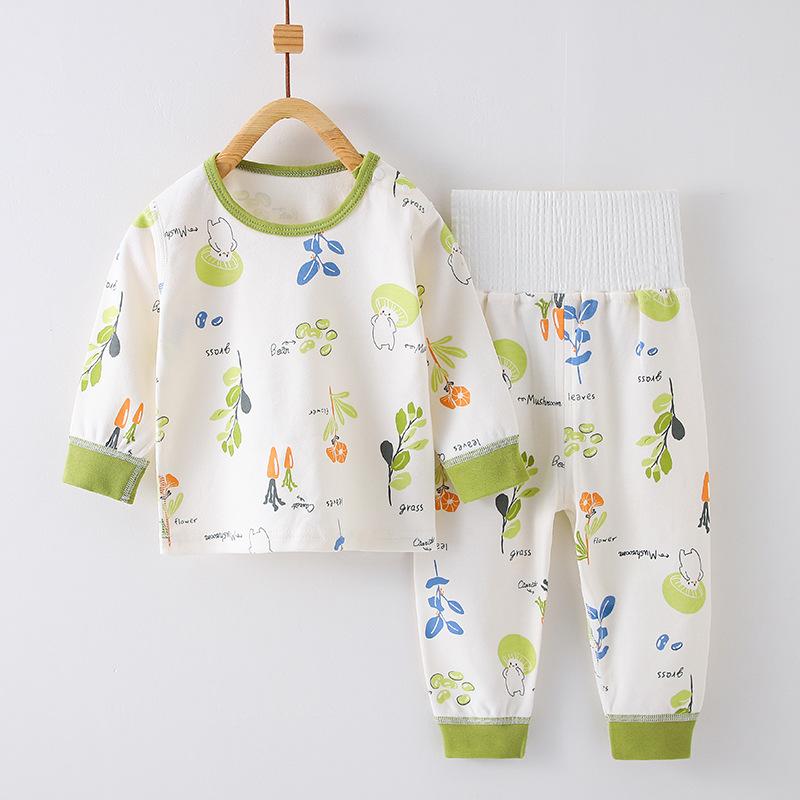 ベビー服 子供用 長袖パジャマ 上下セット 綿100% 腹巻付き 73cm 80cm 90cm 100cm 春秋 かわいい 小熊 草莓柄