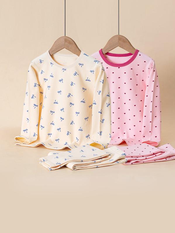 子供用パジャマ 秋冬 キッズ 男女兼用 綿 上下セット 厚手 暖かい かわいい 桃心 パープル ピンク ベージュ 蝶結び 恐竜 アルファベット カラー 水玉 110 120 130 140 150 160