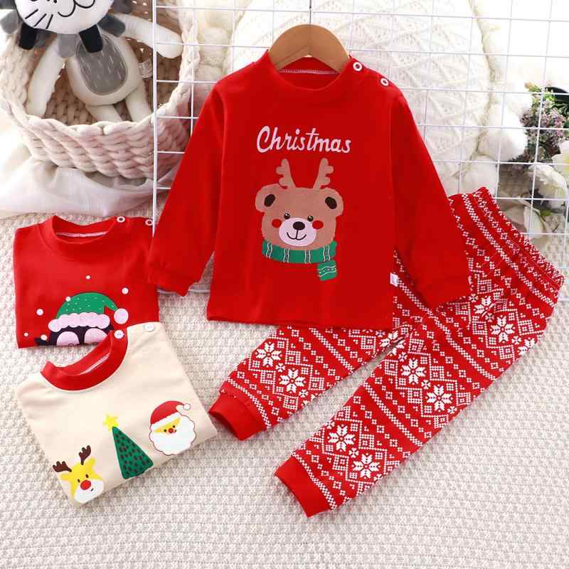 子供用パジャマ 上下セット 男児 女児 綿100% 長袖 肌着 春秋 薄手 かわいい アニマル柄 ストライプ 格子柄 無地 カートーン