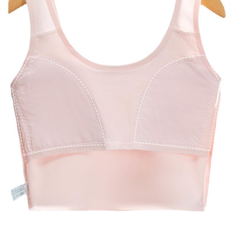 下着・アンダーウェア ガールズ 小学生 中学生 ブラジャー ノンワイヤー スポーツブラ 綿100％ 超薄型 全罩杯 肩紐調節可能 スポブラ 体育 ファーストブラ 白 ピンク グレー ベージュ