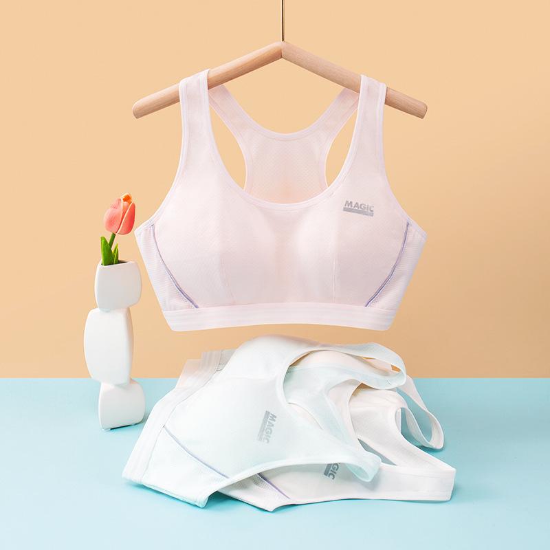 ブラジャー キッズ 女児 スポーツブラ ジュニア ノンワイヤー コットン スポブラ 子供 下着 吸汗速乾 通気性 中学生 高校生 初経 70 90 105 120 130