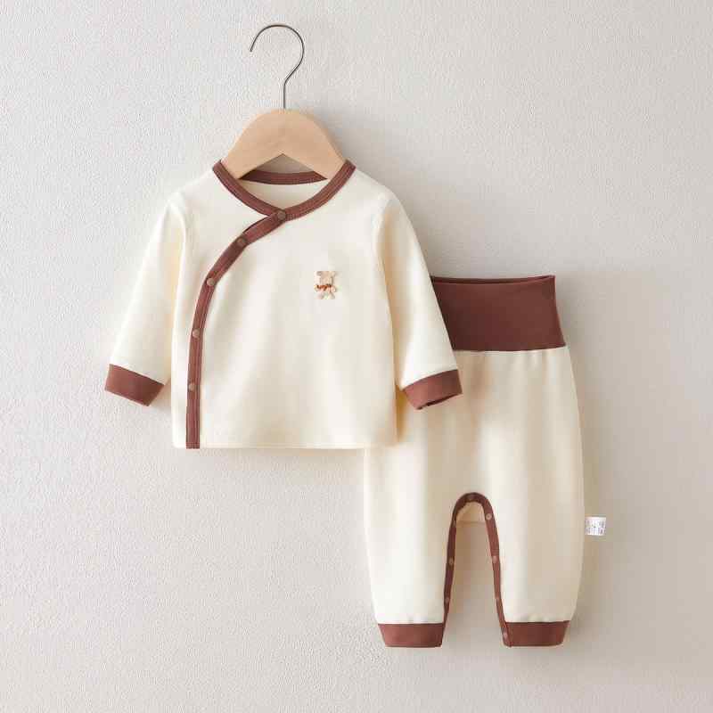 ・安全等级: A类・货号: 4555DD・面料名称: 舒绒・适用性别: 中性/男女均可・适合年龄段: 婴幼童(1~3岁，80~100cm)・领型: 圆领・图片实拍: 实拍无模特・面料工艺: 磨毛,柔软处理・厚薄: 普通・图案: 纯色・是否库存: 是・元素: 套装,卡通,可爱,开衫,拼色,可开档・AQL抽检标准: 1.0・平车针距12~14针/3cm: 是・毛头/杂余线头是否修剪: 全部修剪干净・主面料成分: 棉・主面料成分含量: 95.6・颜色: 米白色,咖色,橘色,豆绿色・适合身高: 59cm,66cm,73cm,80cm,90cm・是否跨境出口专供货源: 否・产品类别: 童内衣内裤