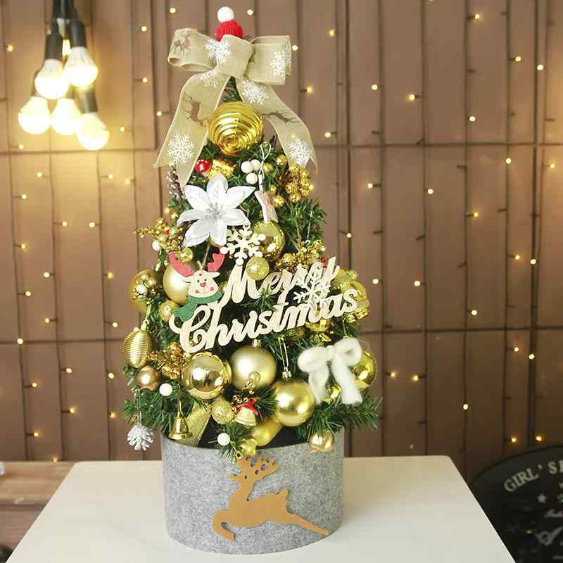 クリスマスツリー ミニ 卓上 60cm デコレーション 中国赤 豪華金 豪華銀 手作り 舞台背景