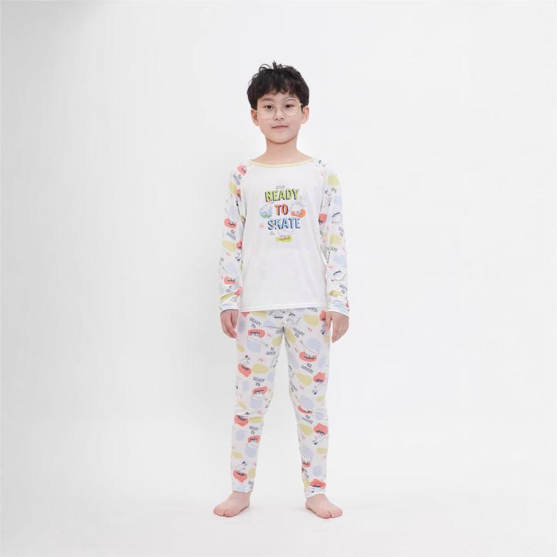 インナーウェア キッズ 秋 冬 子供用 長袖パジャマ 上下セット 薄手 無縫製 ベビー 女の子 男の子 保温..