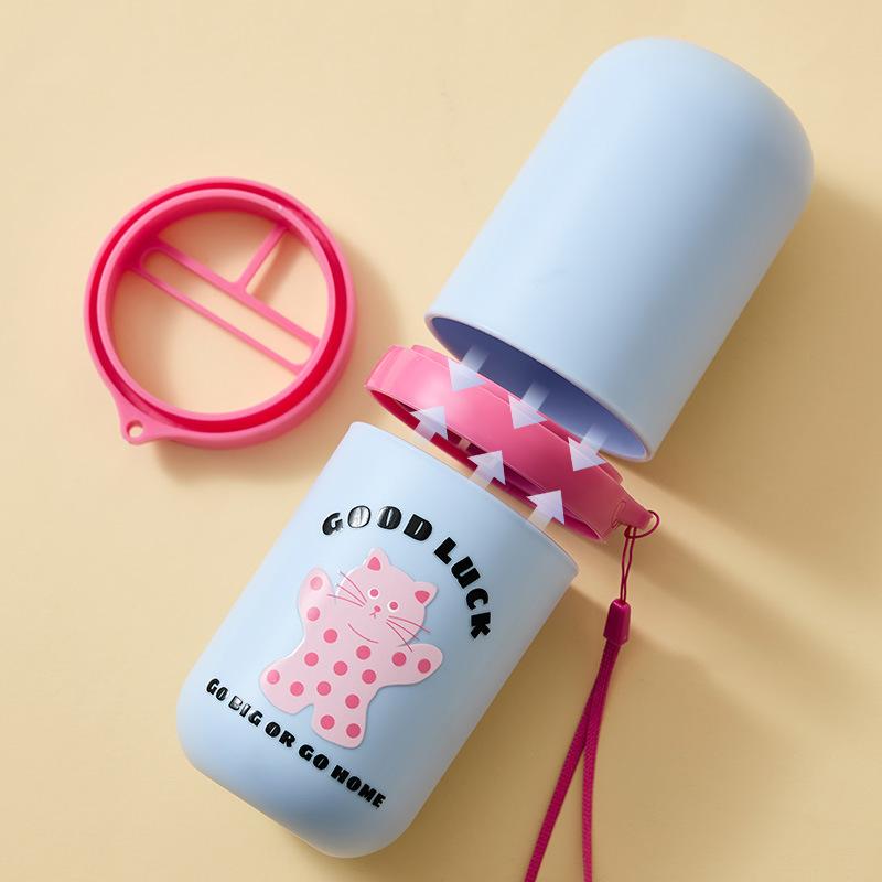 コップ 歯ブラシホルダー 旅行用 洗面用品 収納ケース 携帯用 多機能 歯磨きコップ セット プラスチック製 軽量 コンパクト ブルー ピンク系