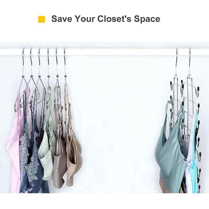 ハンガー レディース 多層 メタル 折りたたみ キャミソール タンクトップ 家庭用 多機能 マジックハンガー シルバー ブラック