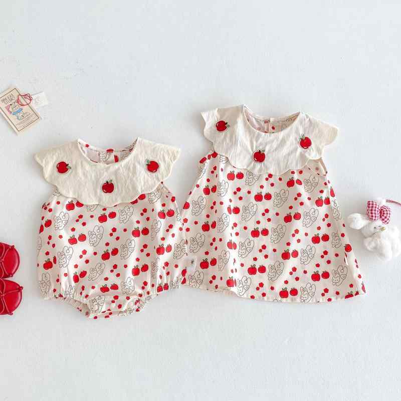 ワンピース キッズ 女の子 いちご ウサギ パステルカラー かわいい ノースリーブ 夏 Aライン 膝丈 チュニック コットン 綿100% 3歳 4歳 5歳 6歳 7歳 8歳 90cm 100cm 110cm 120cm