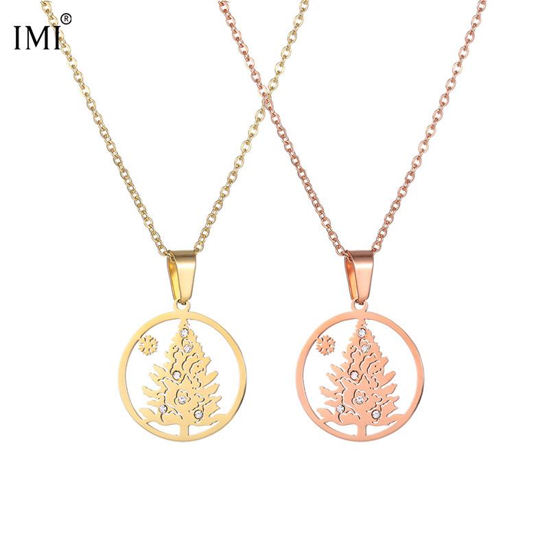 ネックレス レディース ゴールド クリスマスツリー チョーカー チタン鋼 鎖骨 ラッキーアイテム ペンダント アクセサリー