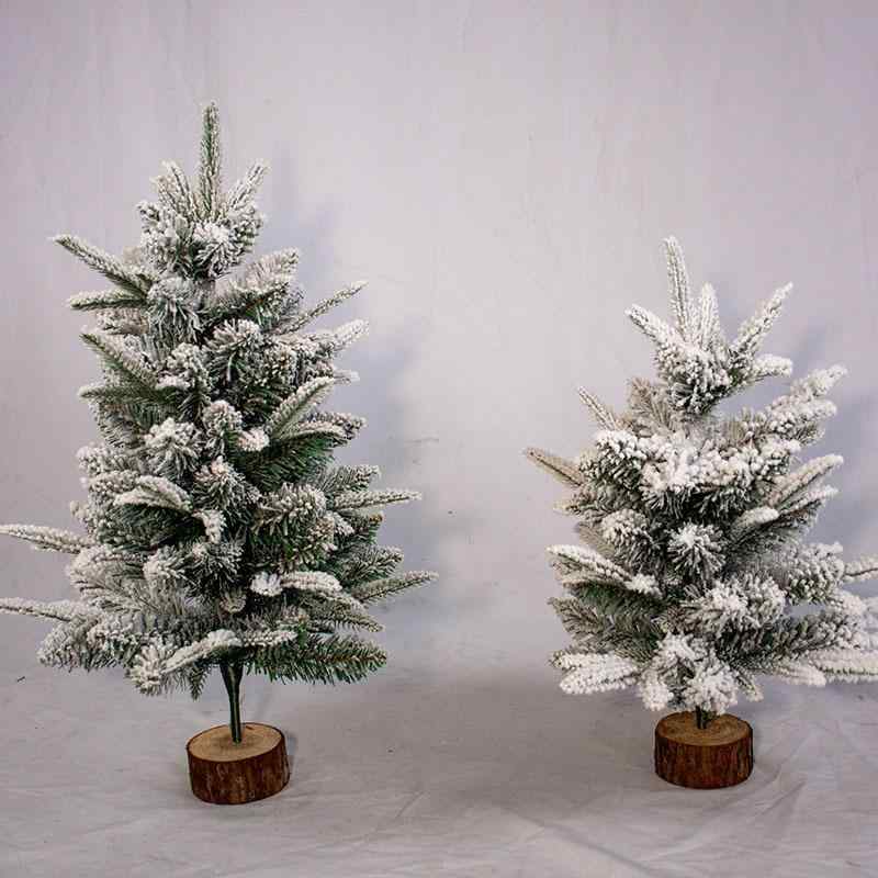 クリスマスツリー ミニ 卓上 PE 雪 植毛 白色 デコレーション 45cm 60cm