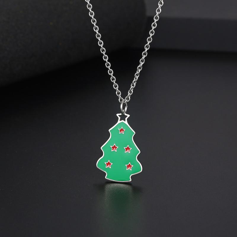 ネックレス クリスマス メンズ レディース クリスマスツリー チタン鋼 ペンダント 小さめ おしゃれ アクセサリー ユニセックス ファッション