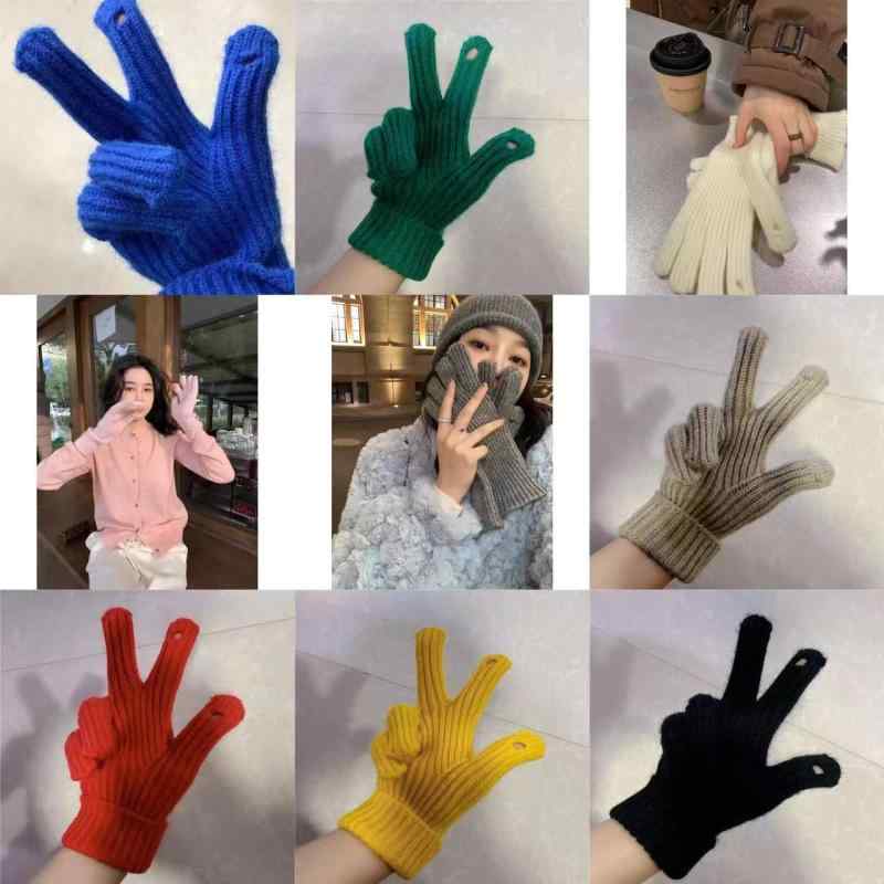 手袋 レディース ニット手袋 スマートフォン対応 防寒手袋 厚手 あったか グローブ 秋冬 焦糖 チョコレ..