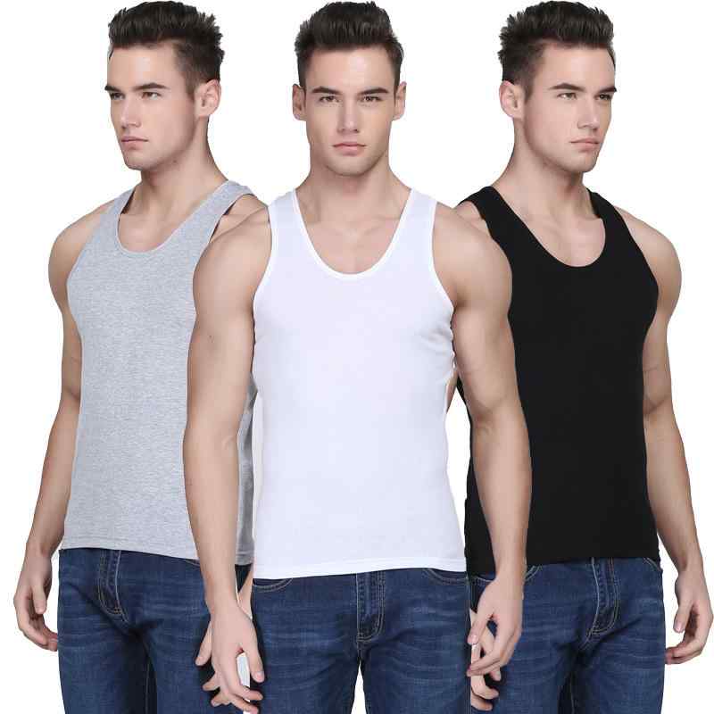 タンクトップ メンズ 男性用 コットン スポーツ インナー 綿100% ラウンドネック ノースリーブ 運動 普..