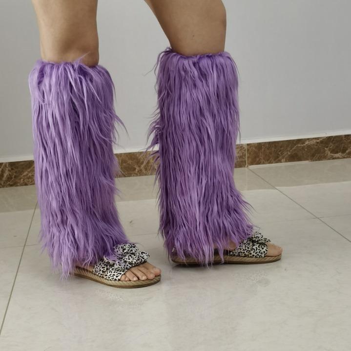 レッグウォーマー レディース 靴下 ソックス 仿フォックスファー フェイクファー 美脚 暖か あったか 冷え対策 秋冬 春(4)