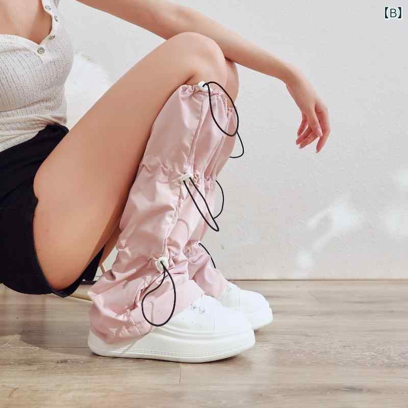 靴下 レディース Y2K ソックス 接触冷感 レッグウォーマー スポーツ 伸縮性 堆堆袜 薄手 無地 ミドル丈 ルーズソックス ストリート ダンス 衣装 カジュアル 春夏秋冬