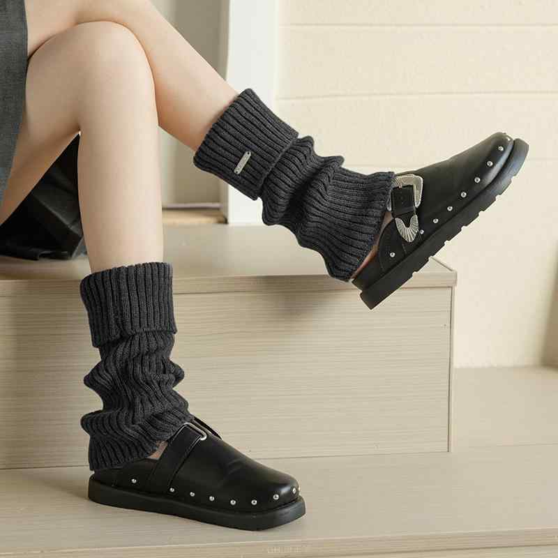 靴下 レディース ソックス ニーハイ メタル スタッズ付き 冷え対策 暖かい ニット レッグウォーマー ルーズソックス 春秋 冬 y2k かわいい 韓国風