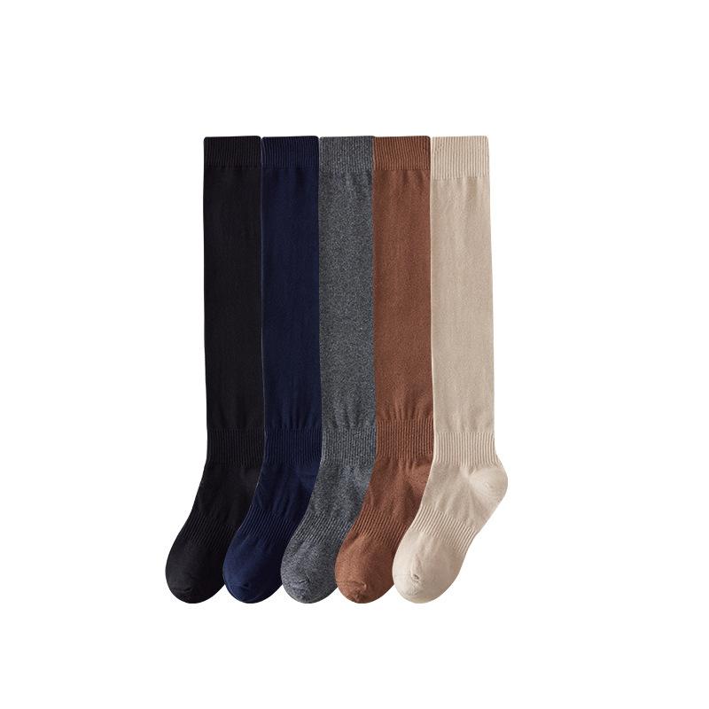 靴下 メンズ 男性用 オーバーニーソックス 高筒 ソックス 秋冬 綿 混紡 スポーツ 厚手 黒 無地 普段使い