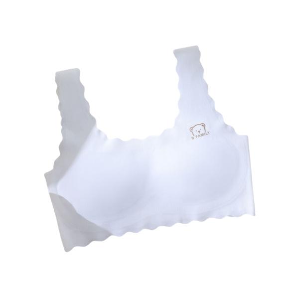 子供用ブラトップ スクールインナー 女の子 成長期 ハーフトップ 接触冷感 薄手 ポリエステル 水色 灰色 ピンク系 肌色 オフホワイト