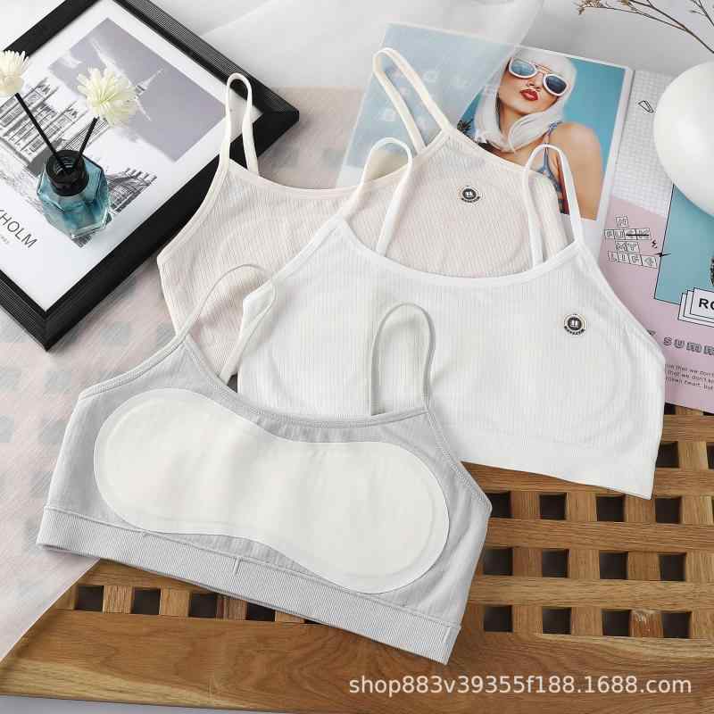 子供用ブラトップ 小学生 中学生 女の子 薄手 ノンワイヤー ハーフトップ スポブラ ファーストブラ 7歳 8歳 9歳 10歳 11歳 12歳 コットン 吸汗 通気性 かわいい パステルカラー 6色