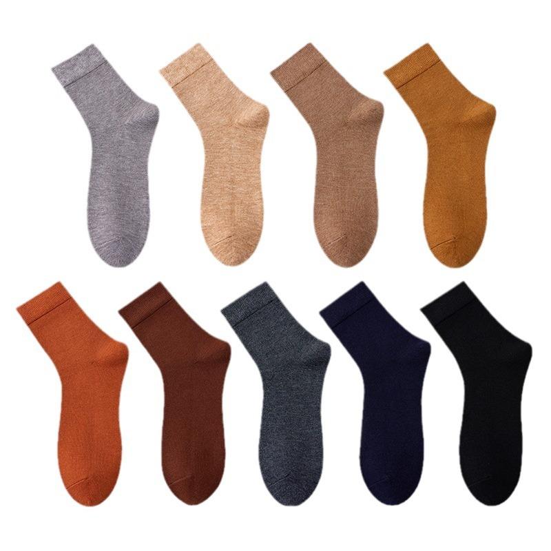 靴下 メンズ 男性用 ウール混 中筒 ソックス 秋冬 防寒 保温 発熱 抗菌 防臭 吸汗 24-28cm 普段使い カジュアル 暖かい(x2)