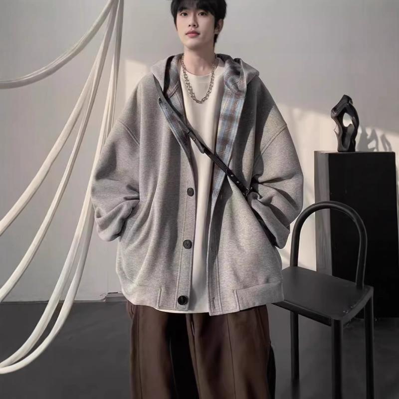 パーカー メンズ 秋冬 開襟 裏起毛 スウェット ライトアウター カジュアル ゆったり 長袖 接触冷感 部屋着 ルームウェア トップス 黒 ..