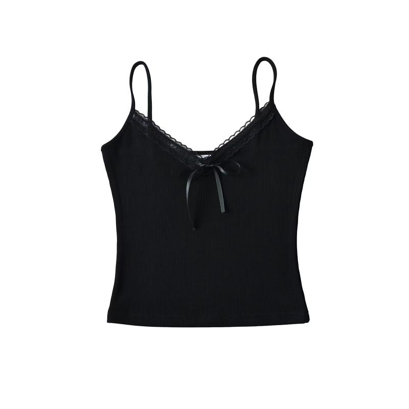 タンクトップ レディース レース 花柄 Vネック キャミソール 接触冷感 インナー スリムフィット ノース..